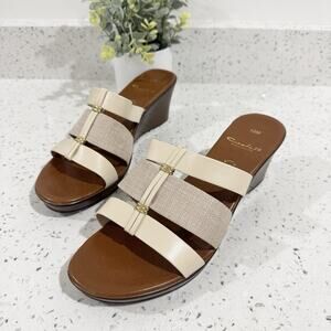 Contesa Women's Tan Leather Sandals Size 10 Made In Italy TS